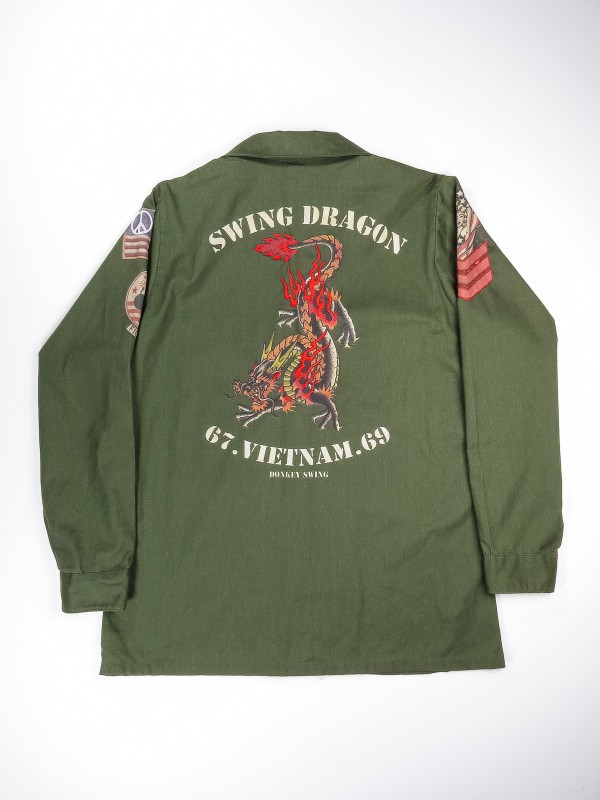 Camicia militare americana con effetto patch